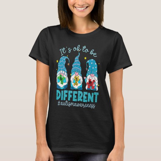 Autism Gnomes Kids Its Ok To Be Different Autism A T-shirt (Voorkant)