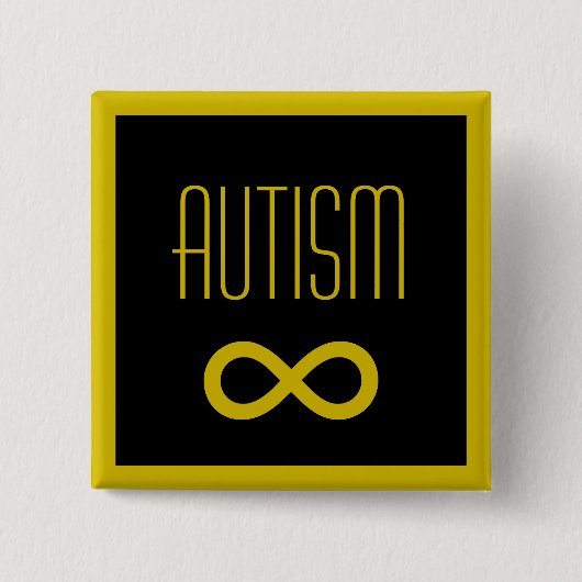 Autism golden infinity knapp vierkante button 5,1 cm (Voorkant)