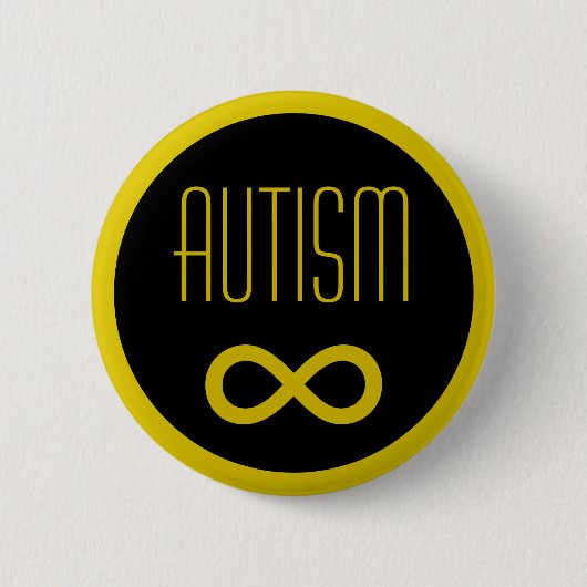 Autism golden infinity ronde button 5,7 cm (Voorkant)
