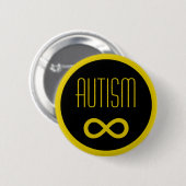 Autism golden infinity ronde button 5,7 cm (Voorkant /achterkant)
