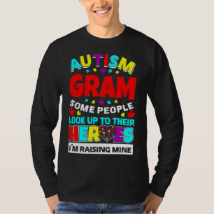 Autism Gram Mensen kijken op hun helden in de rijm T-shirt
