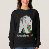 Autism Grandma Grandma Beer Autisme Awareness Trui (Voorkant)