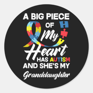 Autism Grandma Grandpa Autistic Granddochter Auti Ronde Sticker