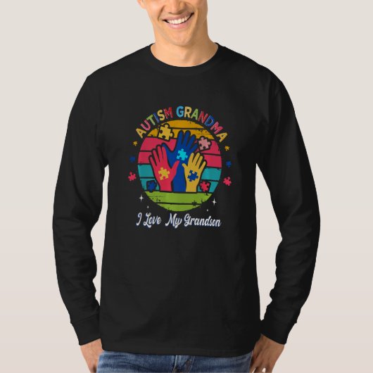 Autism Grandma I Love My Grandson Autisme Awarenes T-shirt (Voorkant)