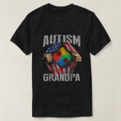 Autism Grandpa American Flag Autisme Awareness T-shirt (Design voorkant)