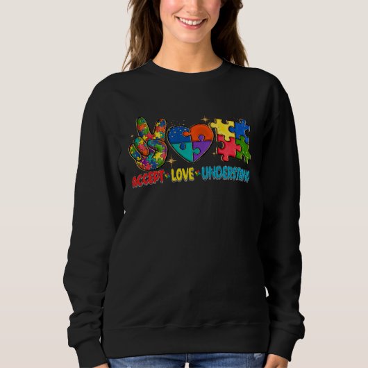 Autism Heart Accept Love Understand Autism Awarene Trui (Voorkant)