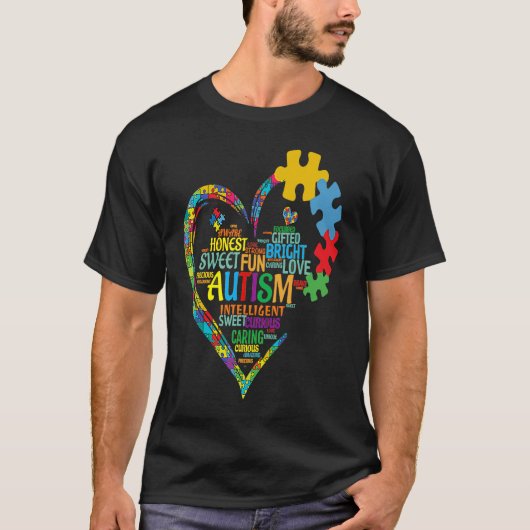 Autism Heart Autism Awareness for Autism Mama T-shirt (Voorkant)