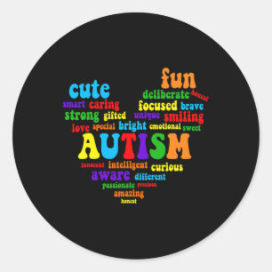 Autism Heart Autism Awareness Proud Autism Mom Gif Ronde Sticker