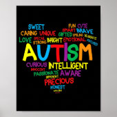 Autism Heart Autism Awareness trotse Autisme Mam G Poster (Voorkant)