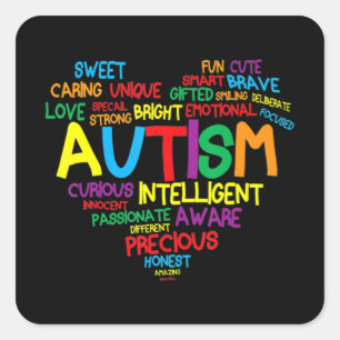 Autism Heart Autism Awareness trotse Autisme Mam G Vierkante Sticker