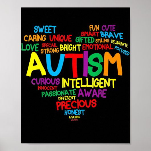 Autism Heart Autism Awareness trotse Autisme Mam Poster (Voorkant)