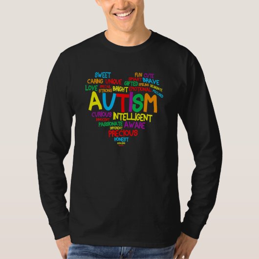 Autism Heart Proud Autism Mam Family Autism Aware T-shirt (Voorkant)