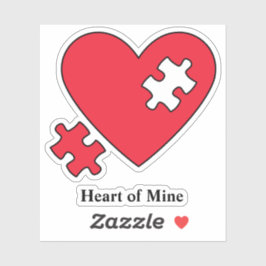 Autism Heart Puzzle Mam's laptop Cutout Vinyl Sticker