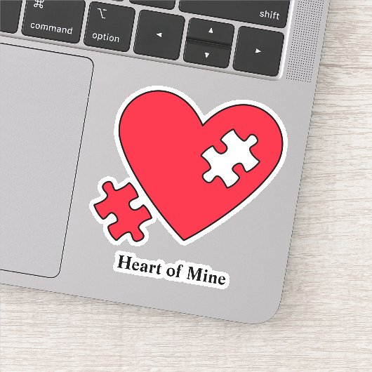 Autism Heart Puzzle Mam's laptop Cutout Vinyl Sticker (Detail)