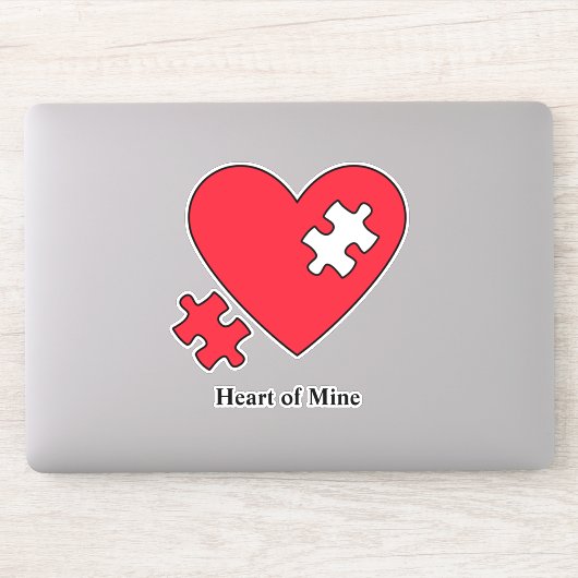 Autism Heart Puzzle Mam's laptop Cutout Vinyl Sticker (Computer)