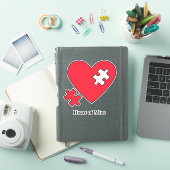 Autism Heart Puzzle Mam's laptop Cutout Vinyl Sticker (iPad Cover)