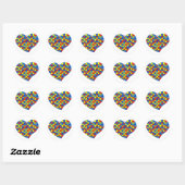 Autism Heart Ronde Sticker (Vel)