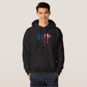 Autism Heart With American Flag Autism Awareness Hoodie (Voorkant volledig)