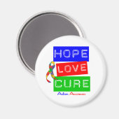 Autism Hope Love Cure Magneet (Voorkant / Achterkant)