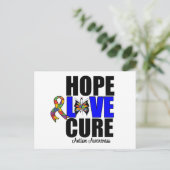 Autism Hope Love Cure (v.1) Briefkaart (Staand voorkant)
