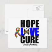 Autism Hope Love Cure (v.1) Briefkaart (Voorkant / Achterkant)