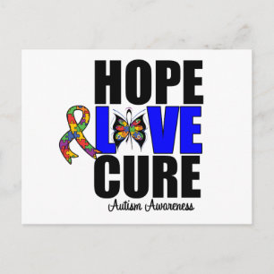 Autism Hope Love Cure (v.1) Briefkaart