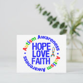 Autism Hope Love Faith Briefkaart (Staand voorkant)