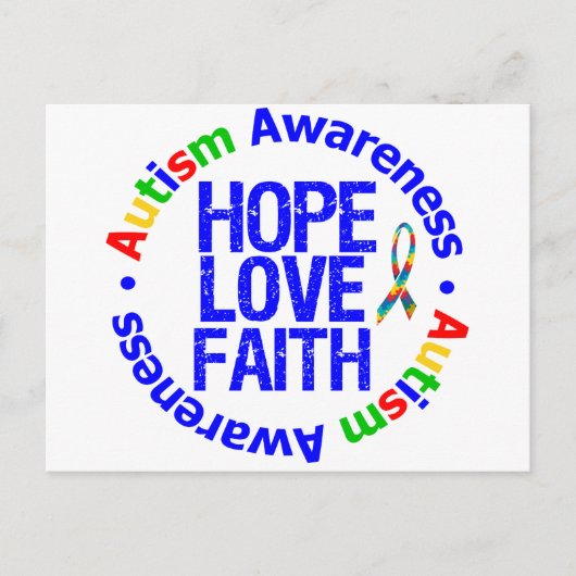 Autism Hope Love Faith Briefkaart (Voorkant)