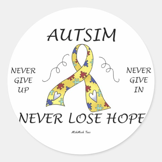 Autism Hope Ronde Sticker (Voorkant)