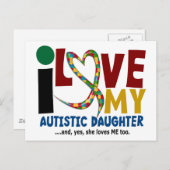 AUTISM I Love My Autistic Daughter 2 Briefkaart (Voorkant / Achterkant)
