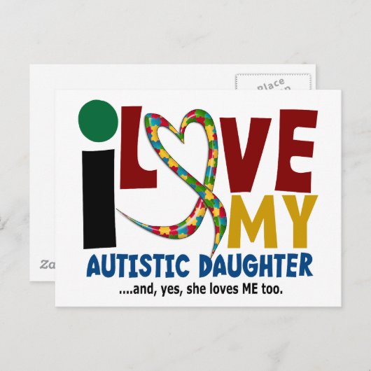 AUTISM I Love My Autistic Daughter 2 Briefkaart (Voorkant / Achterkant)
