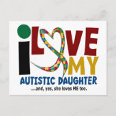 AUTISM I Love My Autistic Daughter 2 Briefkaart (Voorkant)