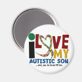 AUTISM I Love My Autistic Son 2 Magneet (Voorkant / Achterkant)