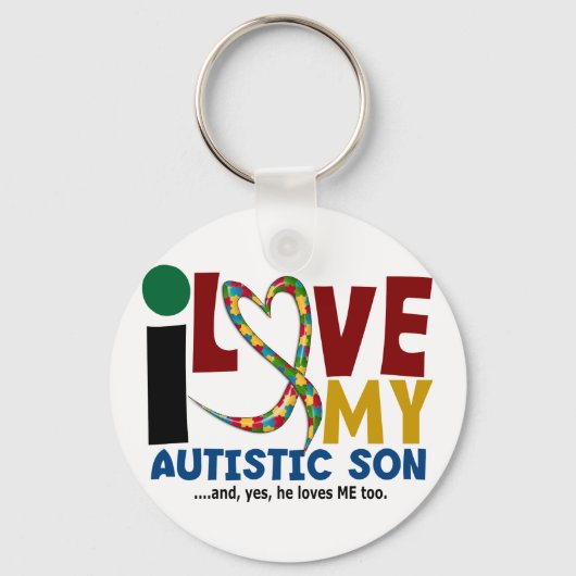 AUTISM I Love My Autistic Son 2 Sleutelhanger (Voorkant)