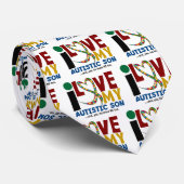 AUTISM I Love My Autistic Son 2 Stropdas (Opgerold)