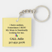 Autism ID Label Soms voer ik Sleutelhanger uit (Achterkant)