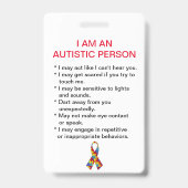 Autism-ID-Label (verticaal) Badge (Achterkant)