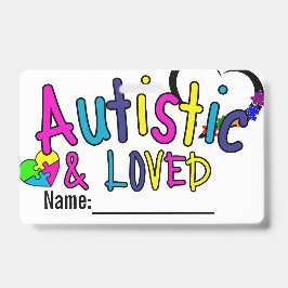 Autism ID Personalized Autistic Name Badge