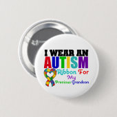 Autism ik Draag lint voor mijn kostbare kleinzoon Ronde Button 5,7 Cm (Voorkant /achterkant)