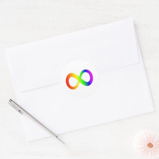 Autism Infinity Symbol Round Sticker (Envelop)