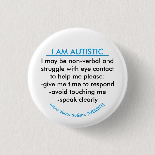 Autism-informatiebadge Ronde Button 3,2 Cm (Voorkant)