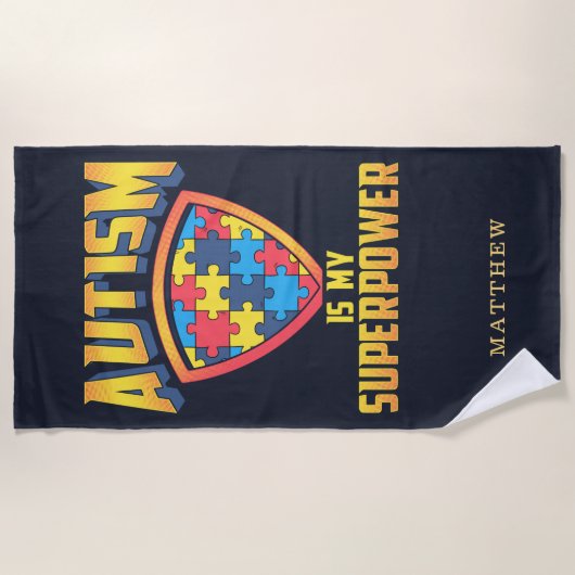 Autism is Mijn persoonlijke naam voor Superpower Strandlaken (Voorkant)
