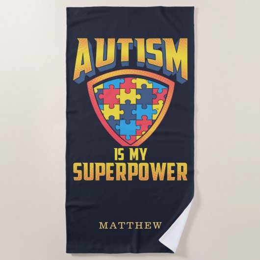 Autism is Mijn persoonlijke naam voor Superpower Strandlaken (Voorkant)