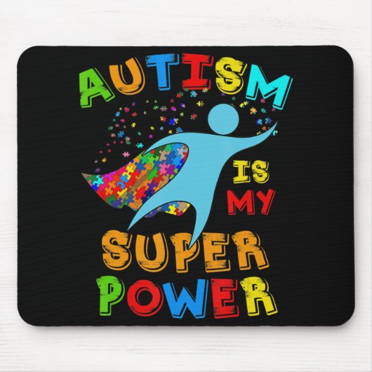 Autism Is My Superpower Autism Awareness Support Muismat (Voorkant)