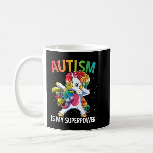 Autism Is My Superpower Dabbing Unicorn  Koffiemok (Links)