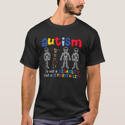 Autism it s a different ability Dabbing Dancing Sk T-shirt (Voorkant)
