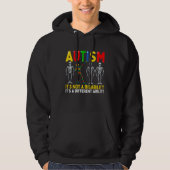 Autism It's A Different Ability Dabbing Skeleton Hoodie (Voorkant)