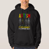Autism It's A Different Ability Dabbing Skeleton Hoodie (Voorkant)