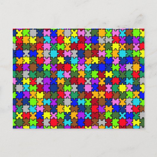 Autism jigzaag briefkaart (Voorkant)