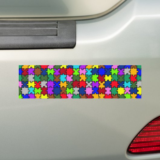 Autism jigzaag bumpersticker (Op auto)